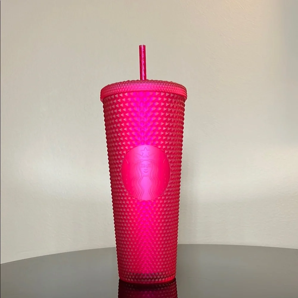 Starbucks 2023 Ruby Pink Studded Soft Touch Limited Edition Venti Cold Tumbler